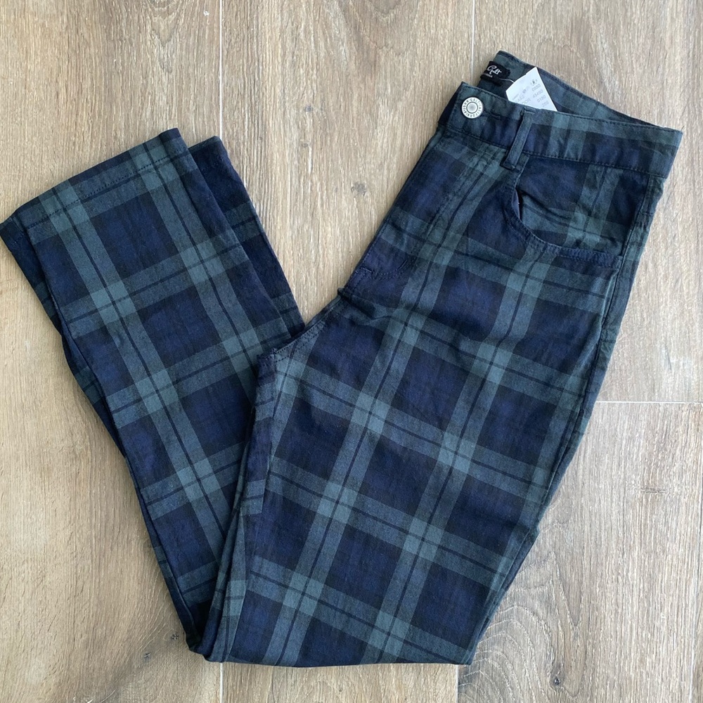 Brandy Melville Jane Pants - green / blue plaid - Picture 7 of 7